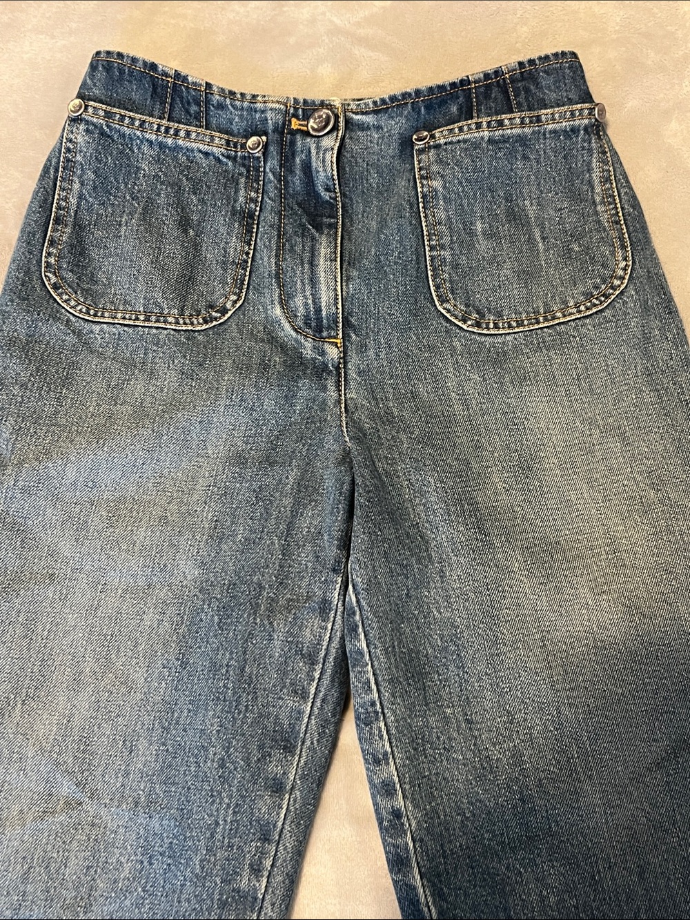 CHANEL jean denim bermuda length shorts blue size 36 chic classy modest luxury - Picture 2 of 12